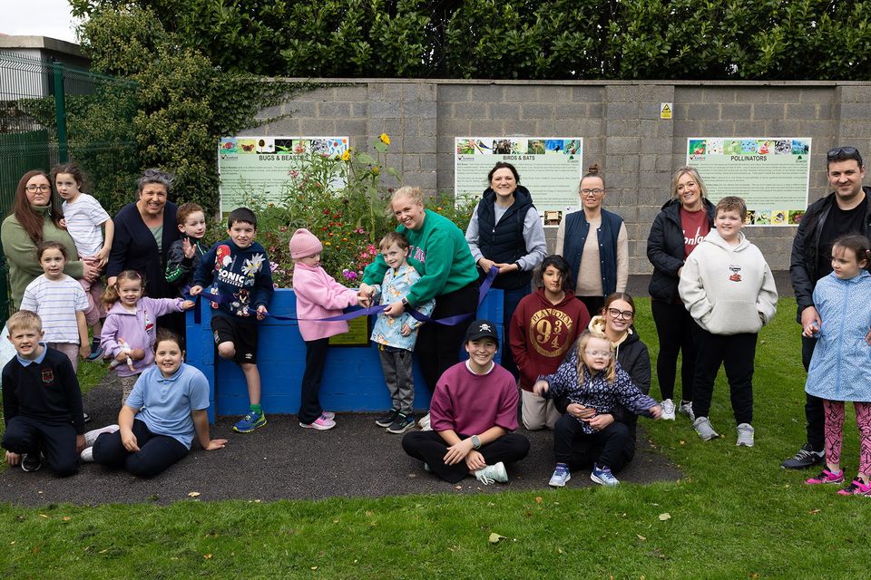 Friends Together create a new flower bed in Pearse Park. Photo: Mary Browne
